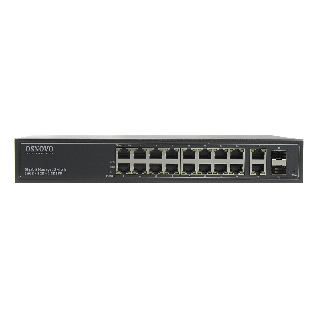 OSNOVO SW-71802/L SW-71802/L Коммутатор Gigabit Ethernet управляемый на 18 RJ45 + 2 GE SFP порта