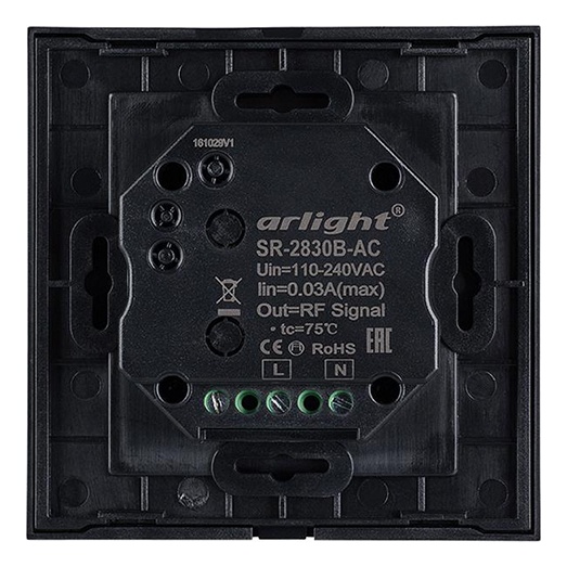 ARLIGHT Панель Sens SR-2830B-AC-RF-IN Black (220V,MIX+DIM,4зоны) 2977990210628