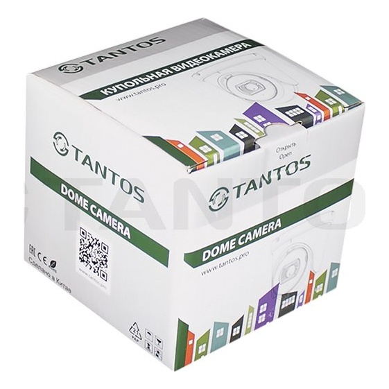 TANTOS TSc-E2HDfN - Купольная видеокамера для помещений 4в1 (AHD