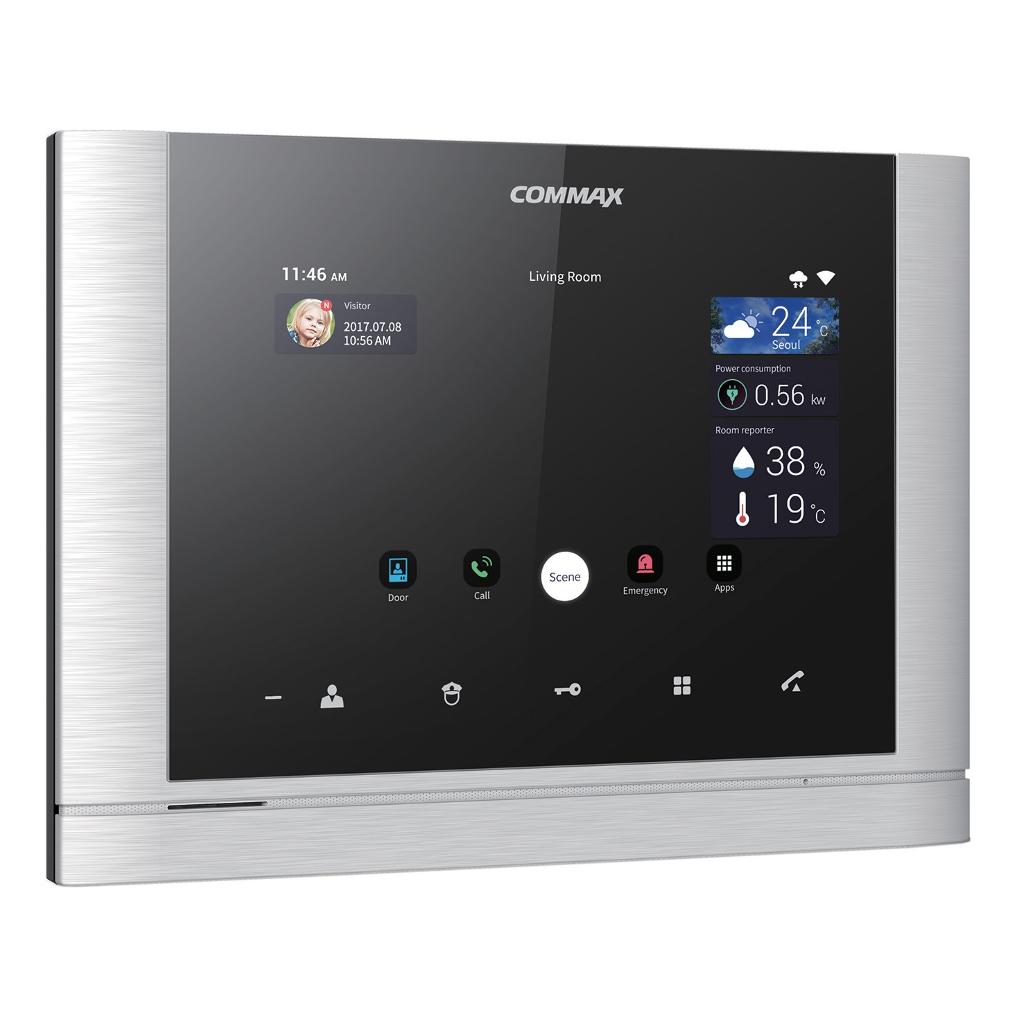 Commax CDV-70M/VZ L-SIL Монитор цветной видеодомофона, совместимый с координатно-матричными домофонами, цвет Светло-Серебристый