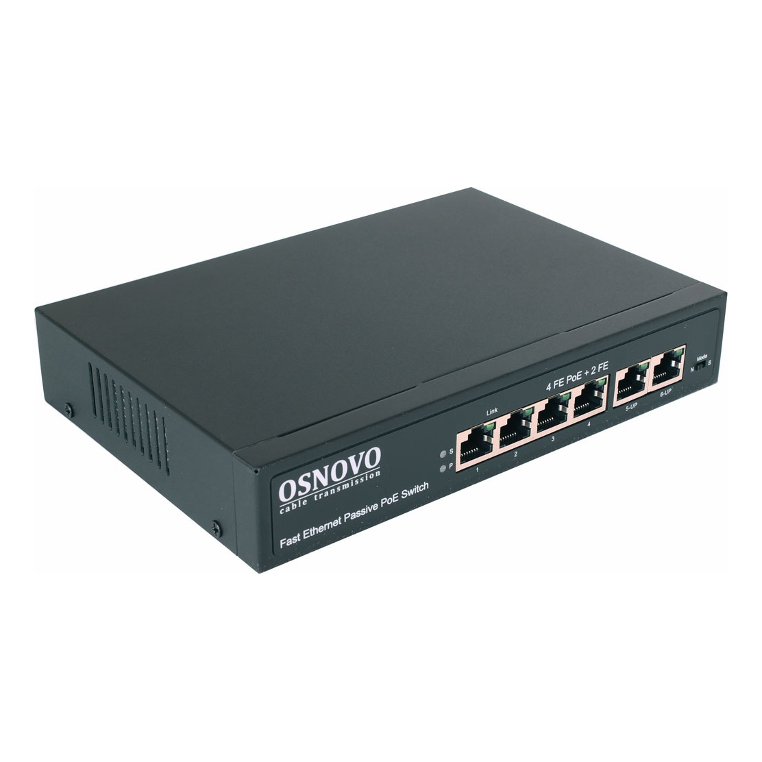 OSNOVO SW-20600/A(80W) SW-20600/A(80W) Passive PoE коммутатор Fast Ethernet на 6 портов