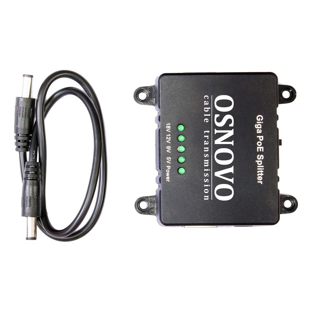 OSNOVO PoE Splitter/G2 PoE Splitter/G2 PoE-сплиттер Gigabit Ethernet с функцией выбора напряжения на 5/9/12/18V