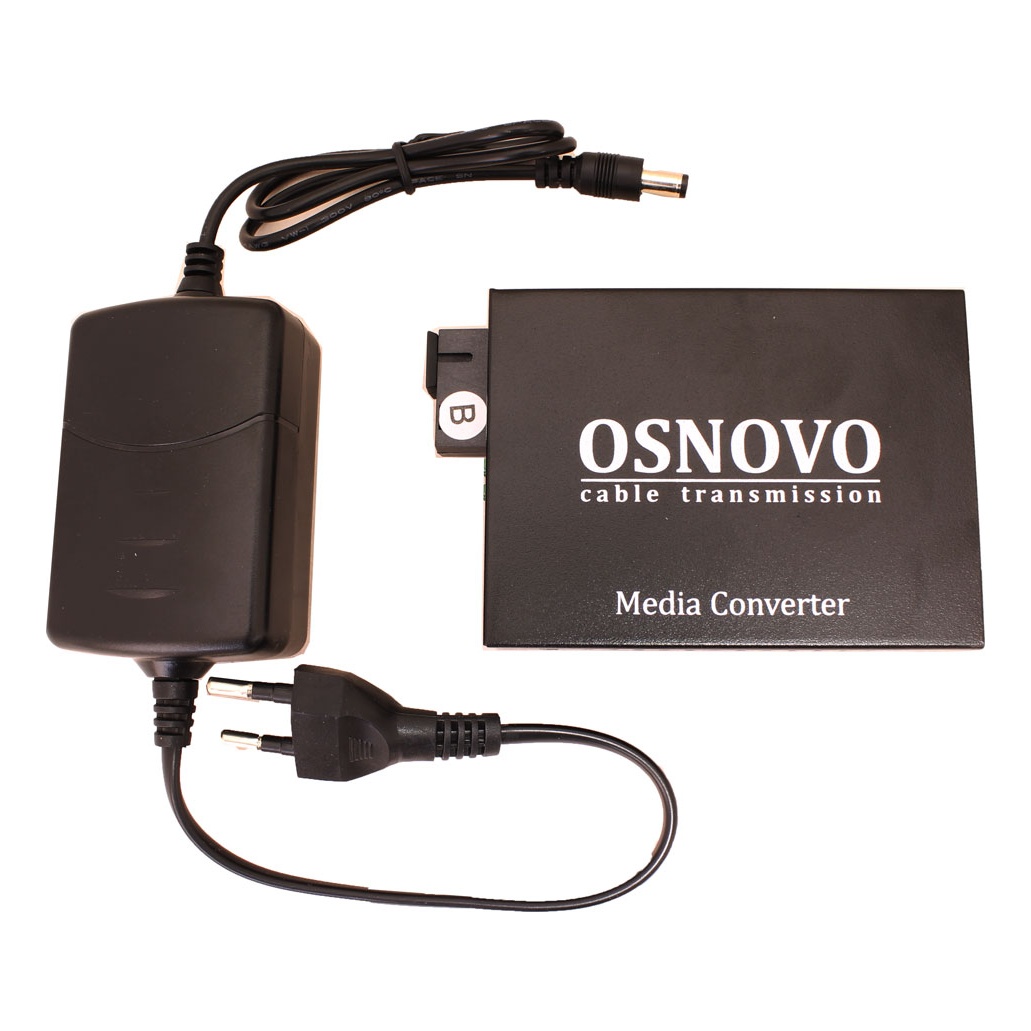 OSNOVO OMC-1000-11S5b OMC-1000-11S5b Оптический Gigabit Ethernet медиаконвертер для передачи Ethernet по одному волокну одномодового оптического кабеля до 20км (по многомодовому кабелю до 500м)