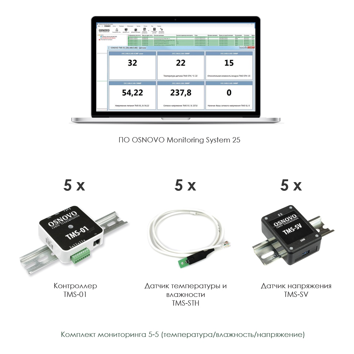 Мониторинг 5. OSNOVO monitoring System 25. Система мониторинга температуры. Датчик влажности насоса. OSNOVO TMS-01.