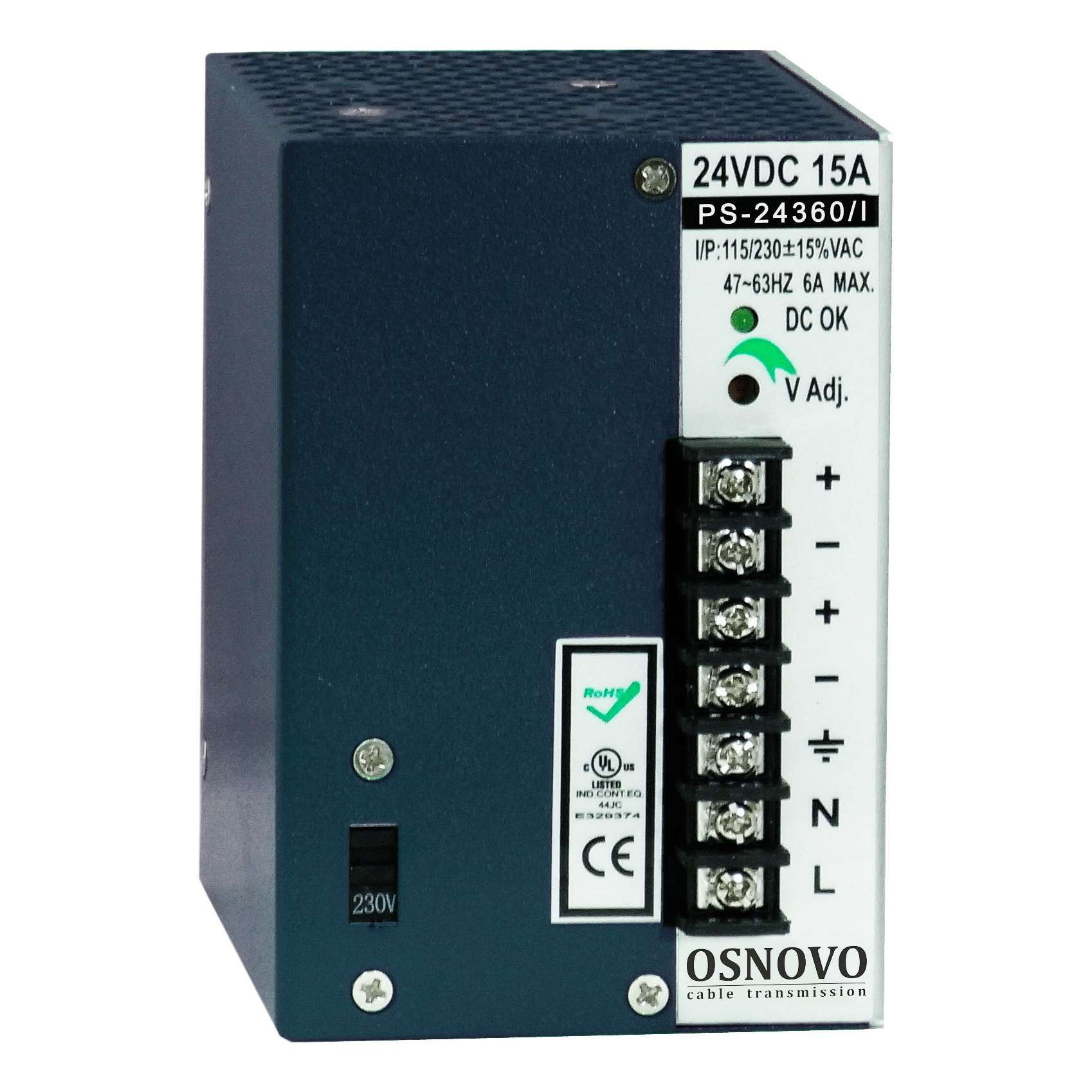 OSNOVO PS-24360/I Промышленный блок питания DC24V, 15A (360W)