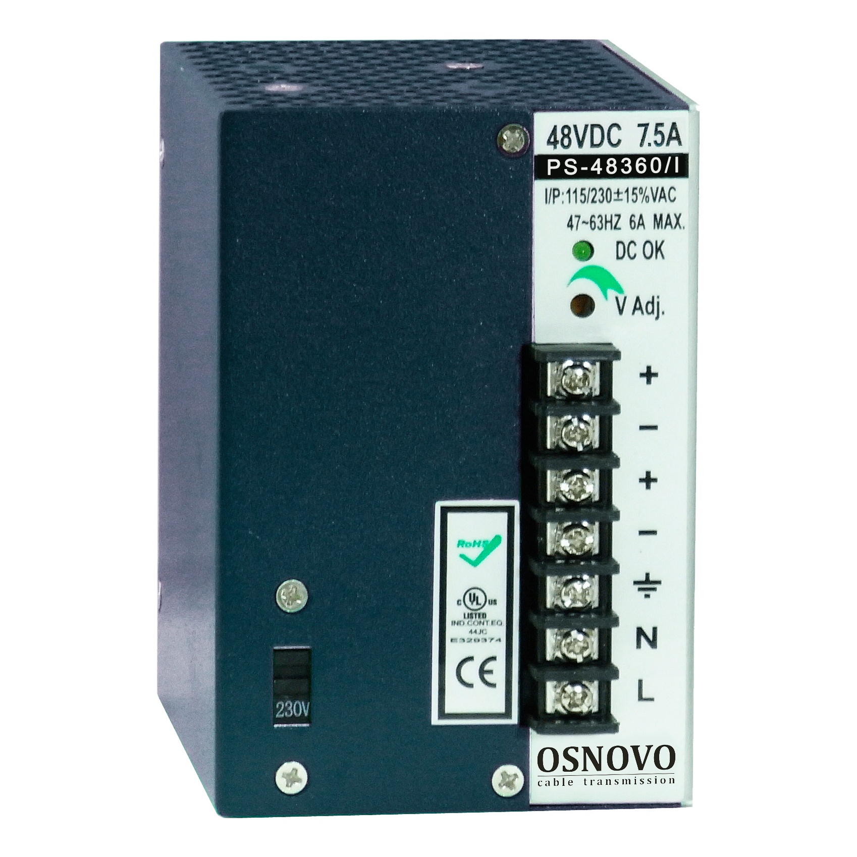 OSNOVO PS-48360/I Промышленный блок питания DC48V, 7.5A (360W)