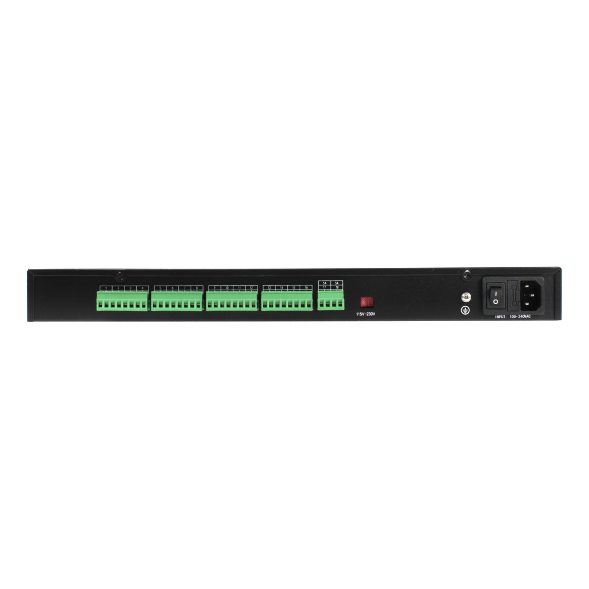 OSNOVO PS18-12240/R Блок питания на 18 каналов, для монтажа в 19'' стойку 1U, DC 12V, 1.11А на канал(ток нагрузки до 2А, при одновременном использовании до 5 каналов), суммарно до 10А