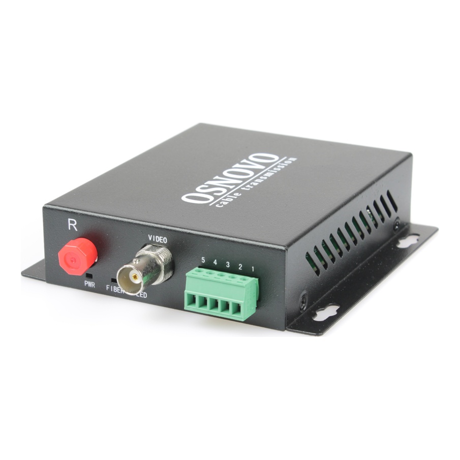 OSNOVO RA-H12-15F Оптический приемник 1 канала видео HDCVI/HDTVI/AHD/CVBS и 1 двунаправленного канала управления (RS485/полудуплекс) по одномодовому оптоволокну до 20км