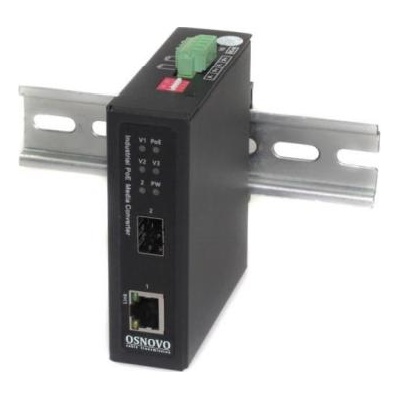 OSNOVO OMC-1000-11BX-I OMC-1000-11BX-I Промышленный компактный медиаконвертер Gigabit Ethernet с поддержкой PoE BT до 90W