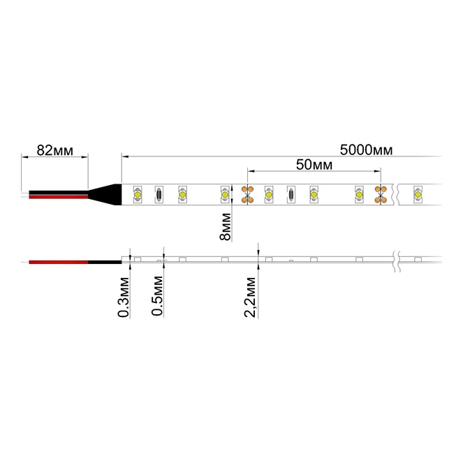 ARLIGHT Лента RTW 2-5000SE (3528, 300 LED, LUX) (LUX B, 12, Холодный белый) 2978000146272
