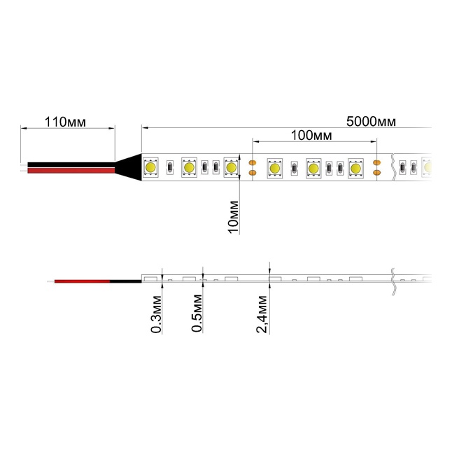 ARLIGHT Лента RTW 2-5000SE (5060, 150 LED, LUX) (LUX B, 12, Синий) 2978000151351