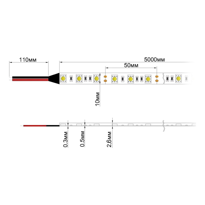 ARLIGHT Лента RTW 2-5000SE 2х (5060, 300 LED, LUX) (LUX B, 12, Ультрахолодный 9000 K) 2978000168458