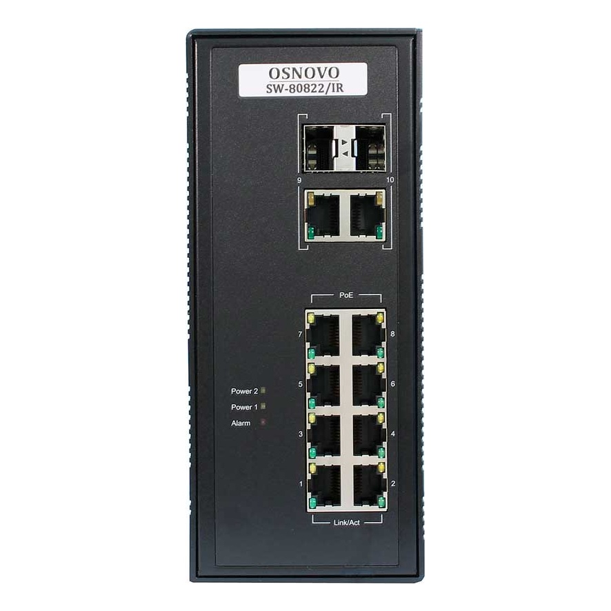 OSNOVO SW-80822/IR SW-80822/IR Промышленный PoE коммутатор Gigabit Ethernet на 10 портов